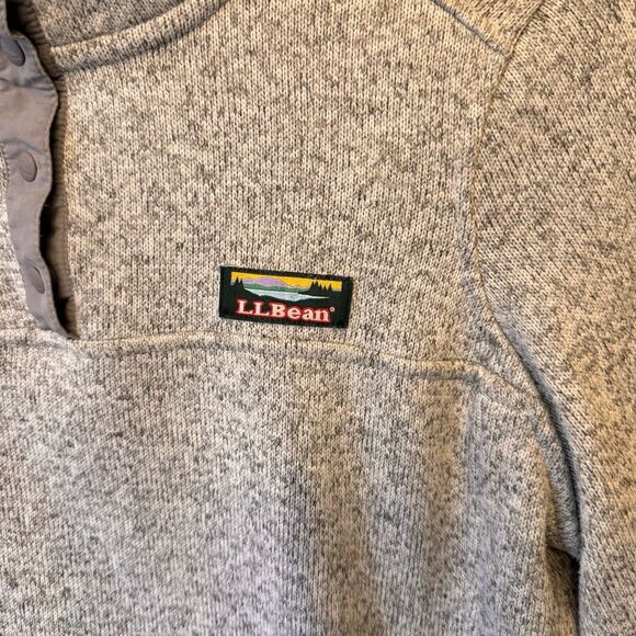 L.L. Bean Sweater Sweatshirt Women’s Small Fleece Pullover Pewter Heather Gray - Picture 2 of 10